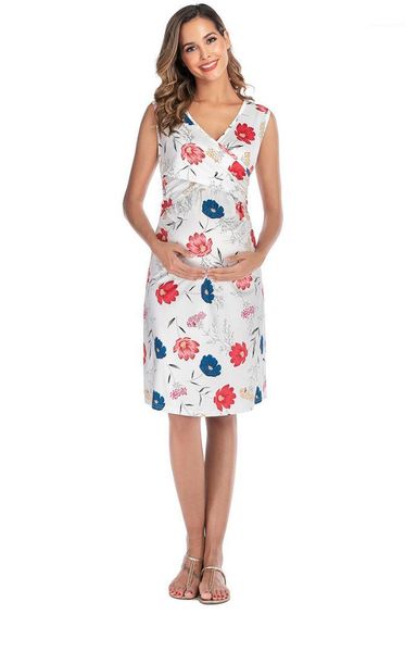 

neck floral print fashion casual clothing female apparel womens summer dresses nursing maternity dress 2020 v, Black;gray