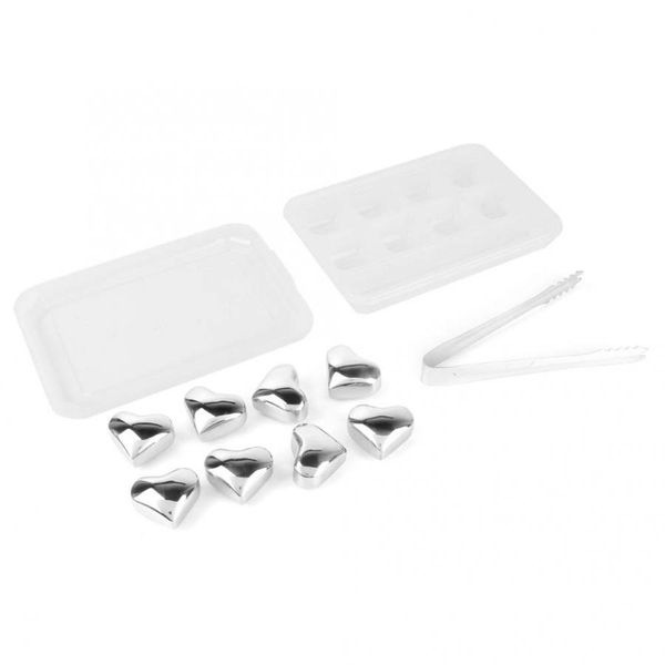 

stainless steel geometric heart-shaped ice cubes whiskey stones chilling stones rocks barware accessories