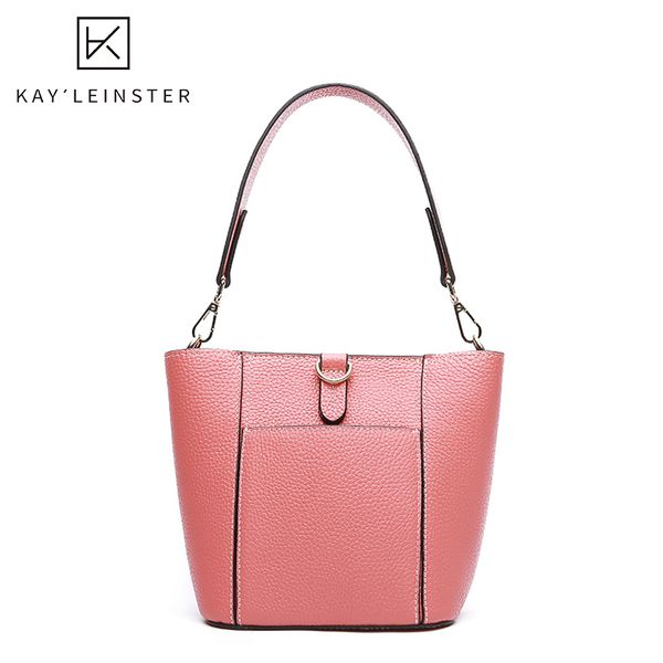 

100% genuine leather women shoulder bucket bag large capacity female handbags luxury women's tote shopping bag bolsas feminina