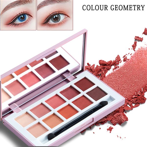 

color geometry 10 color grapefruit eye shadow earth tone matte pearl contrast eye shadow plate