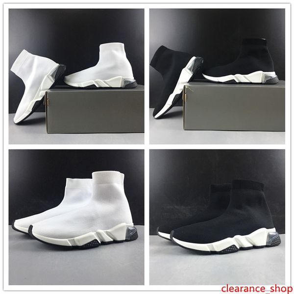 

paris triple s 17fw sock shoes fashion black white luxury fly knitting designer mens women sports casual shoes size 5.5-11