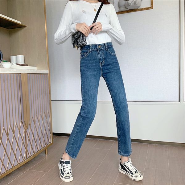 

blue women's tailored waist and hip princess jeans bk2851