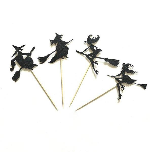 

4pcs halloween witch cake ers halloween cupcakes flags