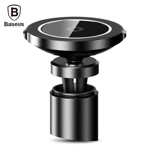 

baseus bswc - 01 big ear qi wireless charger magnetic car mount holder clamp and paste stand for iphone x / 8
