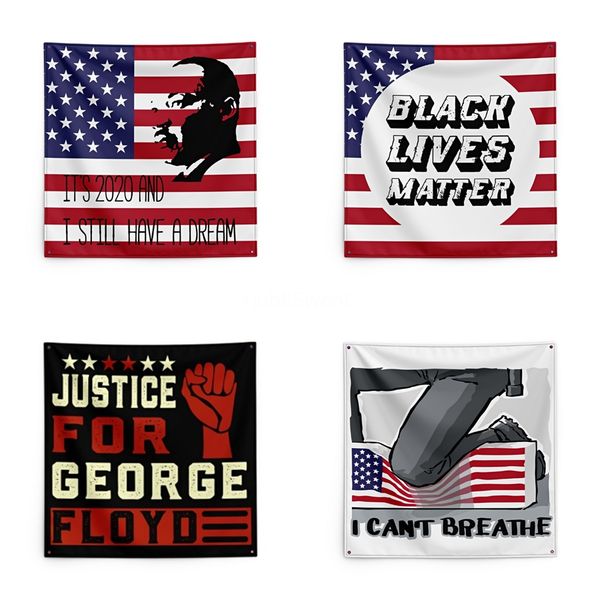 

150*150cm i cant breathe blanket george floyd printing tapestry black lives matter household wall banner #qa61977
