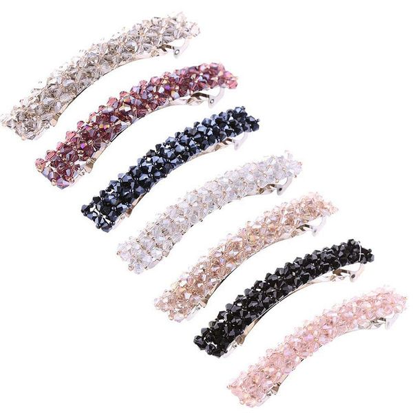 

7 piece hair clip crystal rhinestone fashion hair pin clip lady shiny, Golden;white