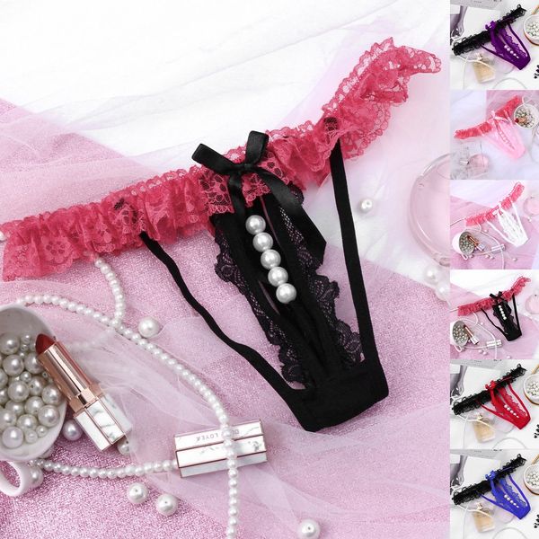 

lingerie erotic fashion delicate women translucent underwear sheer lace tank lace underpant seamless panties #301204, Black;pink