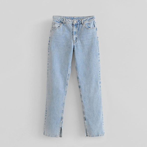 

2019 spring europe and america women's dress new style high-waisted slim fit cowboy trousers women's 82135, Black;white