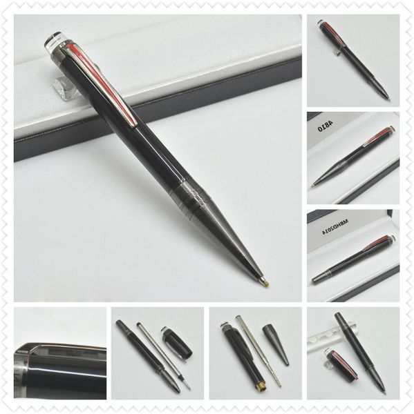 

высокое качество черное pvd покрытием фитинги шариковая ручка / ручка-роллер с номером серии офисных канцелярских мужчин бизнес написание пе, Blue;orange