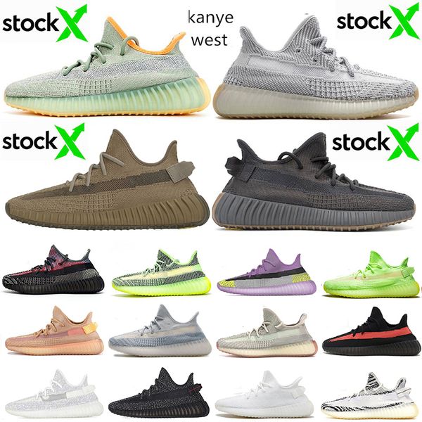 

2020 cinder yecheil earth running shoes desert sage mens women cloud white zebra bred reflective static kanye west trainers sneakers