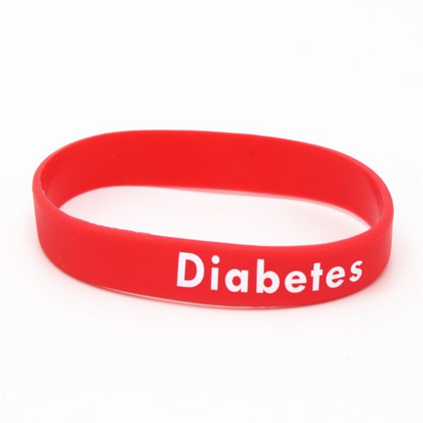 

9pcs/lot diabetes awareness silicone wristband medical alert armband sports energy nurse bracelets&bangles gifts sh151, Golden;silver