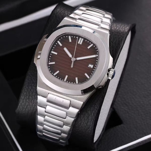 

2019 selling luxury automatic mechanical watch stainless steel strap nautilus men mens watch watches, Slivery;brown