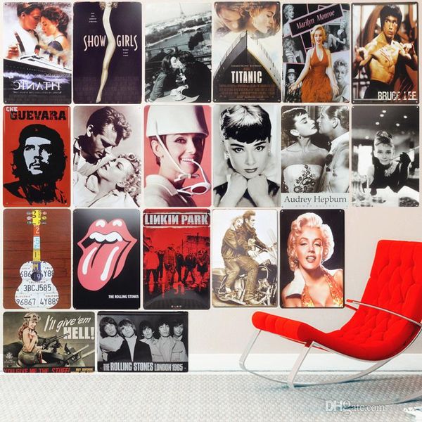 

movie celebrity vintage metal tin signs decoration plates for bar pub cafe cinema home wall decor music retro plaques 20x30cm abox wholesale