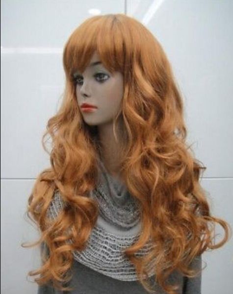 

wig stylish black white long curly cosplay wig, Black;brown