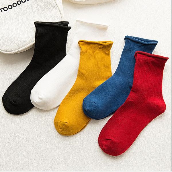 Lady Cotton Sliver Pure Cotton Magro Socks Todos Lua longa de algodão recreativas Meias Outono