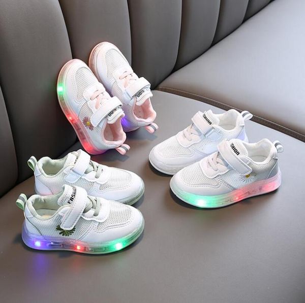 

led kids shoes new children luminous shoes infant toddler baby girls boys with light luminous sport running sneakers, Black;red