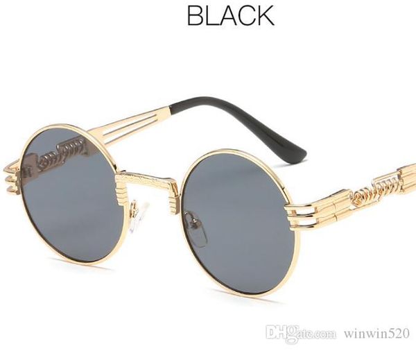 

2021 optical round metal sunglasses men and women glasses retro vintage sunglasses with good price, White;black