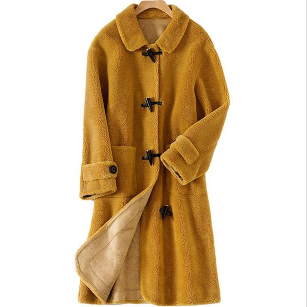 

autumn and winter new grain velvet coat female fur coat long women, Black