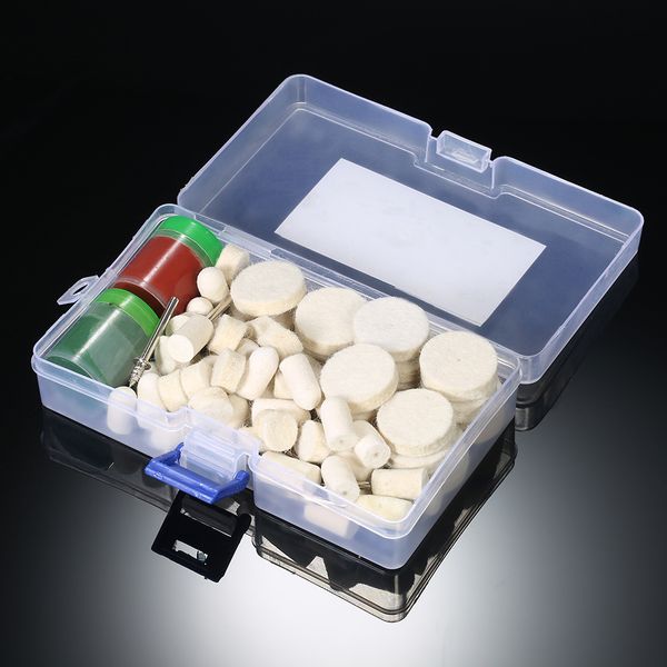 

76pcs 1/8 inch diameter shank rotary tool accessories set wool felt polishing wax grinder polishing bits accessory kit