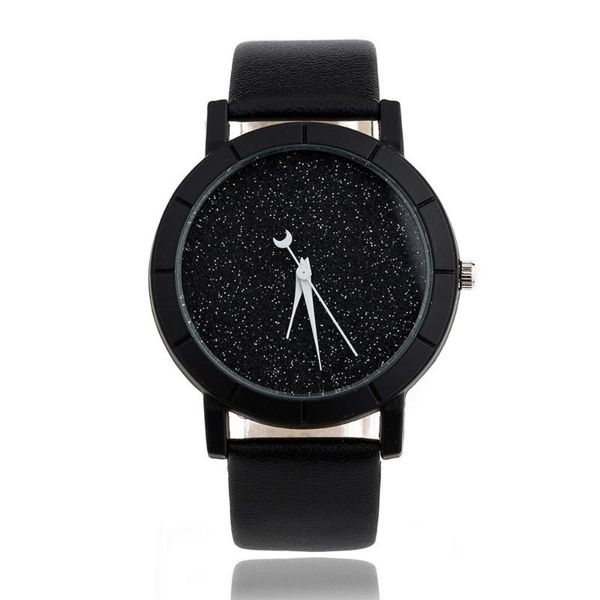 

star minimalist wrist bracelets lovers fashion leather wrist watch women men quartz analog wristwatch orologio uomo dropshipping, Golden;silver