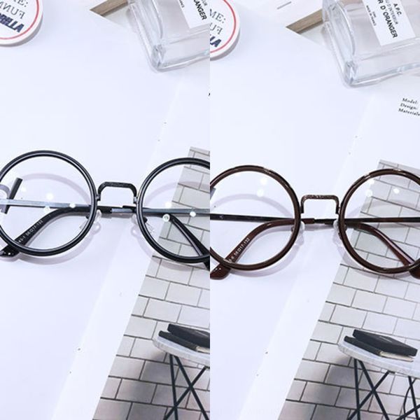 

round black glasses tiktok li xian male myopia glasses big head full frame female myopia thick frame simple, Silver
