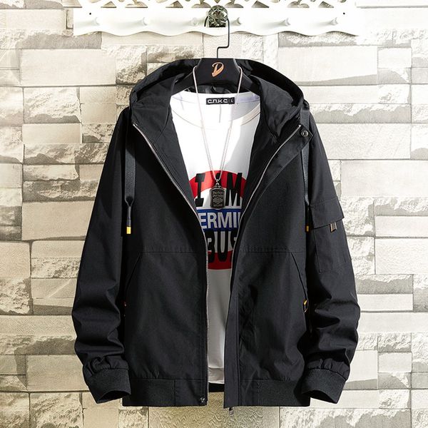 

мужская осень зима с длинным рукавом с капюшоном верхняя одежда блузка свободная куртка куртка мужская верхняя одежда молния тонкое пальто б, Black;brown