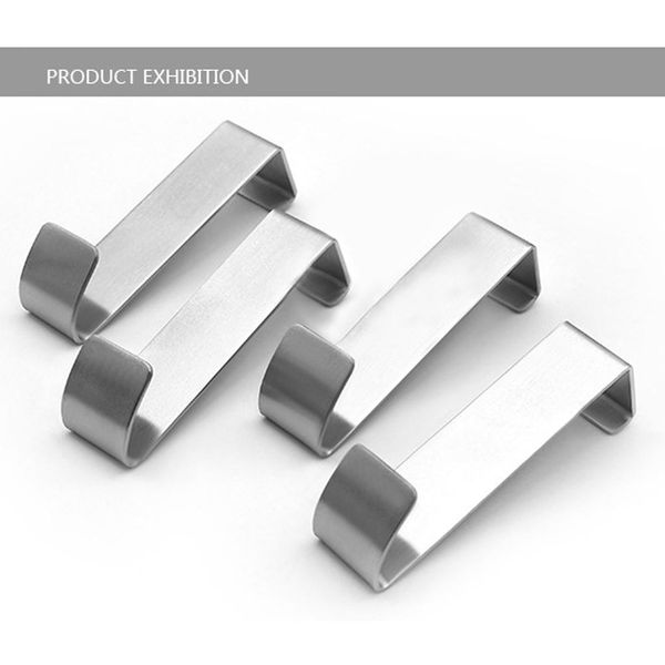 

idealhouse 4pcs stainless steel door hanging hook for kitchen cabinet home storage clothes hanger
