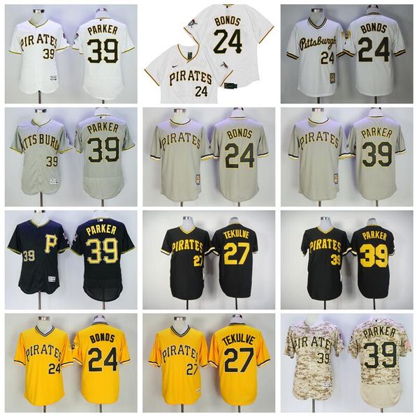 

retire baseball 27 kent tekulve jersey 39 dave parker 24 barry bonds pullover vintage flexbase cool base all stitched black yellow whte grey, Blue;black
