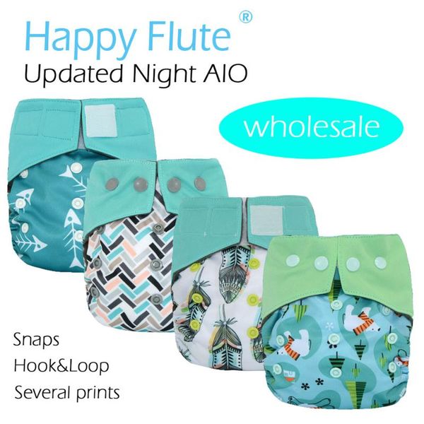 

8pcs/lot) happyflute os updated night ai2 cloth diaper,charcoal bamboo inner, high absorbent but non bulky, fits 3-15kg baby