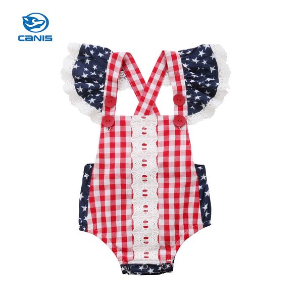 

canis 2019 new cute baby girl solid color romper jumpsuit outfits sunsuit for newborn infant children clothes kid clothing, Blue