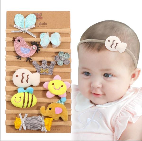 

new cartoon baby girls headband newborn cute animal for hair bands kids headdress diy pgraphed ps hair accessorie f28, Slivery;white