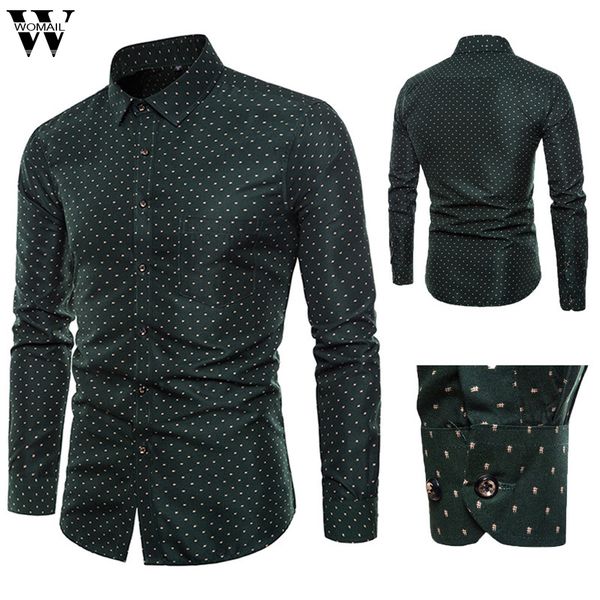 

womail shirt men's summer 2019 fashion dress shirt business formal long sleeve button slim fit casual m528, White;black