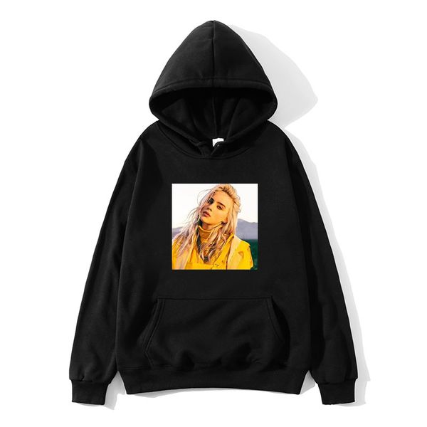 

2020 men's hoodie sweatshirt billie eilish casual hip-hop sports european and american fashion brand sports pullover ladies, Black