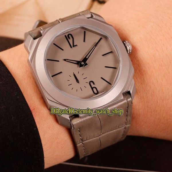 

6 color octo finissimo 102711 bgo40c14tlxtauto gray dial japan miyota automatic mens watch gray case leather strap sport watches, Slivery;brown