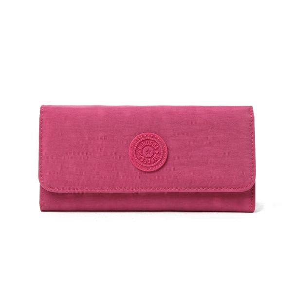 

women long wallet waterproof nylon with zipper, Red;black