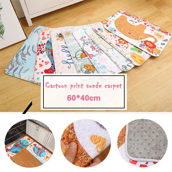 

kitchen bedroom door polyester 60x40cm floor mat carpet ousehold colorful rug bathroom anti-skid home supplies sofa decor