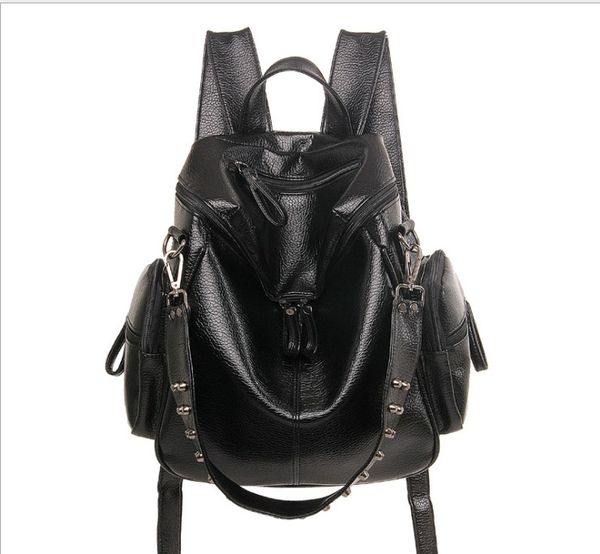 

backpack shoulder bag women men preppy bookbag mochilas rivet backpack large capacity school bags for teenage girls
