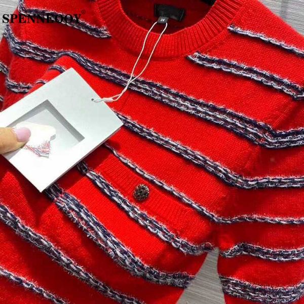 

women custom street autumn runway cashmere knitting pullovers spenneooy ladies colorblock designer high sweater striped vhvau, Black