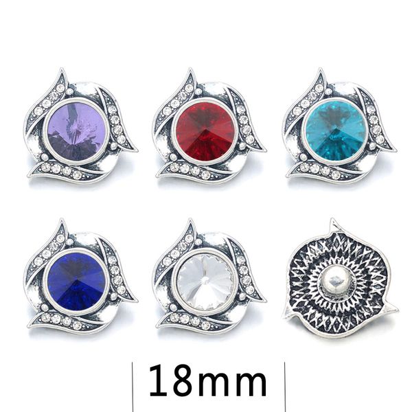 

flower w171 crystal 3d 18mm 20mm metal snap button for bracelet necklace interchangeable jewelry women accessorie findings