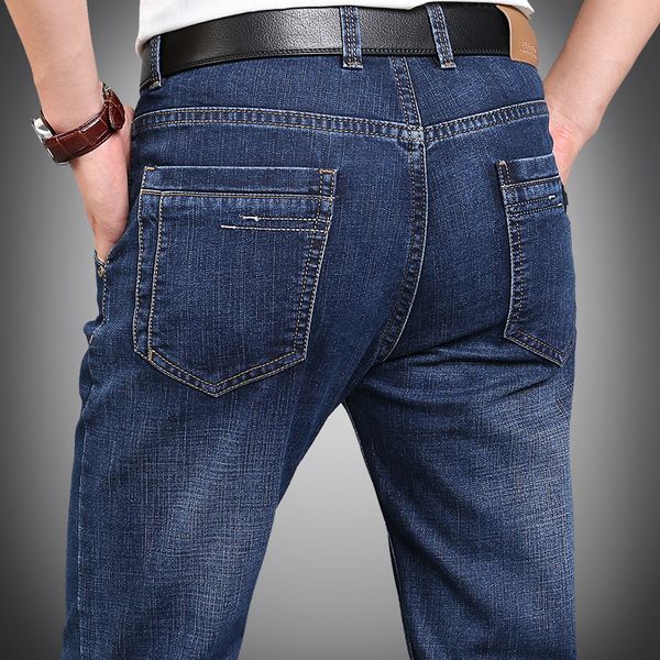 

2019 autumn jeans man joker leisure time will code easy self-cultivation youth trousers 8861, Black;white
