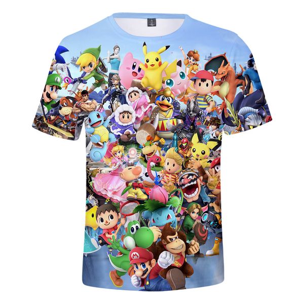 

2019 classic games cartoon super mario new fashion t shirt men/women mario bros 3d print t-shirts hip hop tshirt harajuku style k1242, White;black