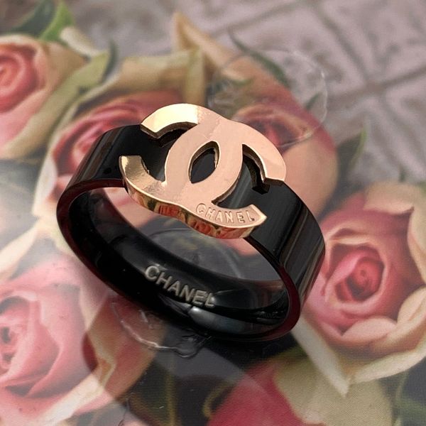 

never fade 316l titanium steel fashion big g 3 color shape c black ring with enamel colors women and men letter ring jewelry, Silver