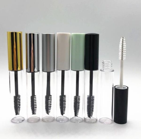 10ML Esvaziar Mascara frasco tubo com Bottles pestana Wand escova redonda cílios PETG clara vazio Mascara embalagem Garrafas GGA2088