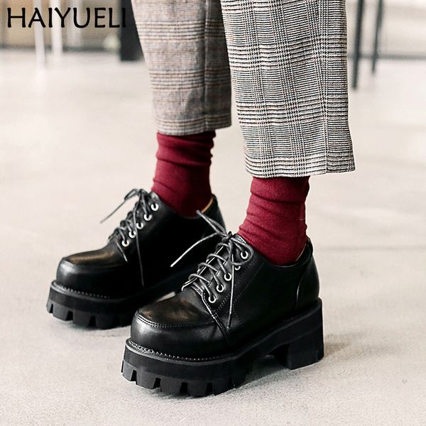 

womens boots ankle women high heels punk style platform shoes black lace up vintage shoes 5.5cm high heel ankle boots