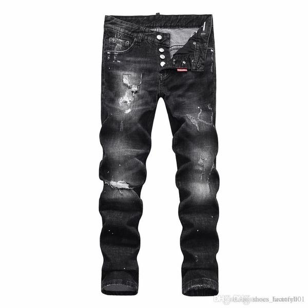 

brand jeans mens luxury designer jeans baggy biker high waisted ripped rock revival black skinny men jean jeckets long pants trousers 060, Blue