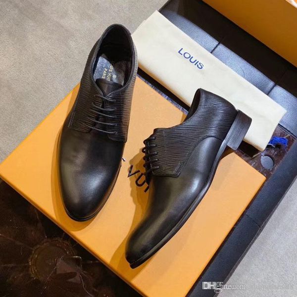 

luxury fashion men's dress shoes wedding party classic casual shoes patent leather designer fashion driving shoes size, Black