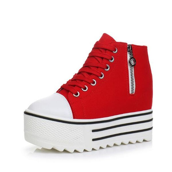 

2019 spring increasing casual shoes flats for women, Black;white