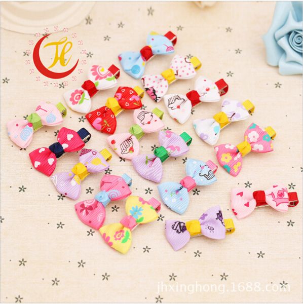 

cute bowknot child girl kids satin bow hair clip pin bows hairpin barrette accessories ornaments hairgrip headdress hairclip, Black;brown