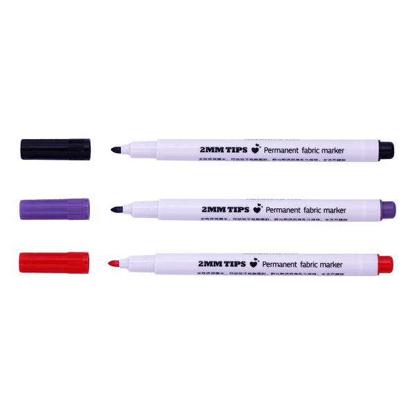 

3pcs permanent fabric marker pens for t-shirt cloth shoes textile paint diy, Black