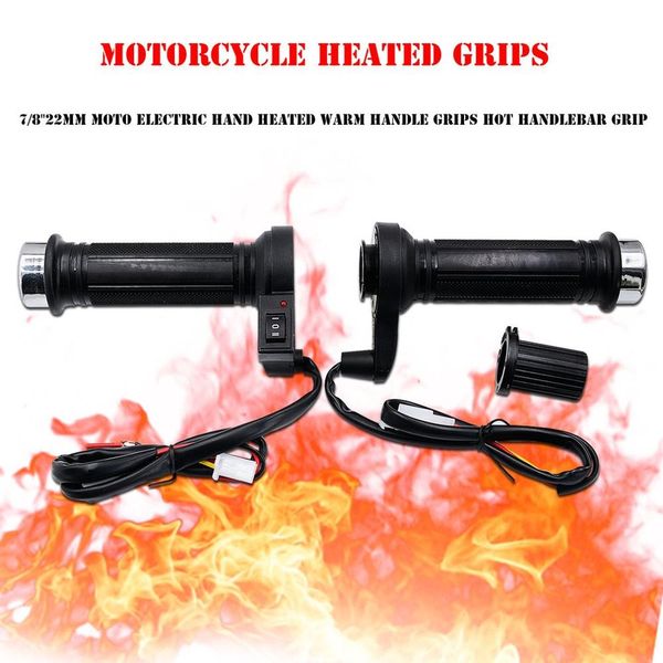 

12v motorcycle handlebar electric heated grips handle handlebar warmer manillar motorcycle electric handle